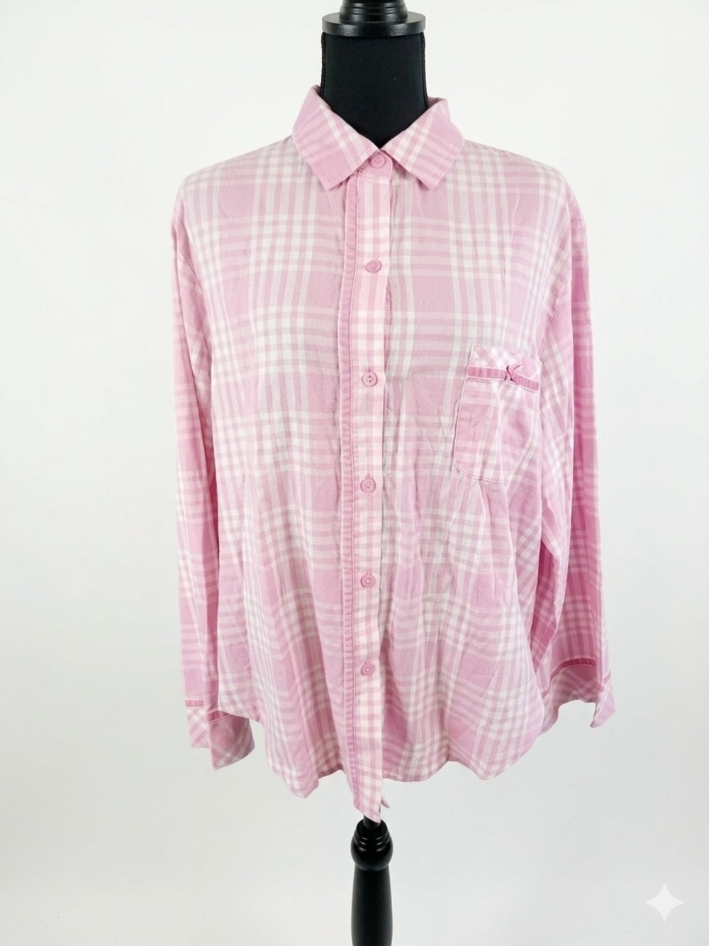 PINK Victoria's Secret Light Pink Plaid Button-Down Shirt